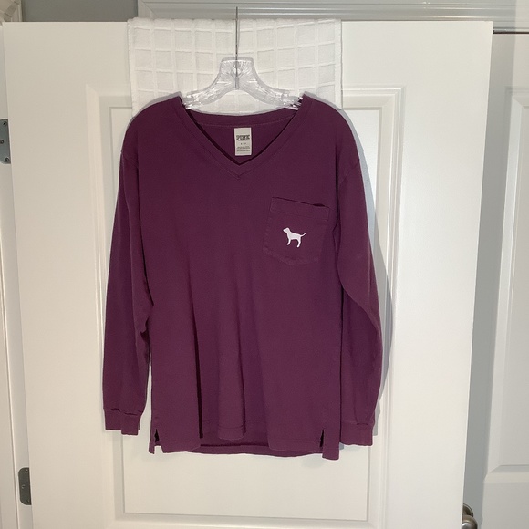 Pink Victoria’s Secret Pullover V- Neck Top Purple Size SP - Picture 1 of 4